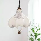 Lustra Pendant Lamp Pear Fabric Lantern for Living Room