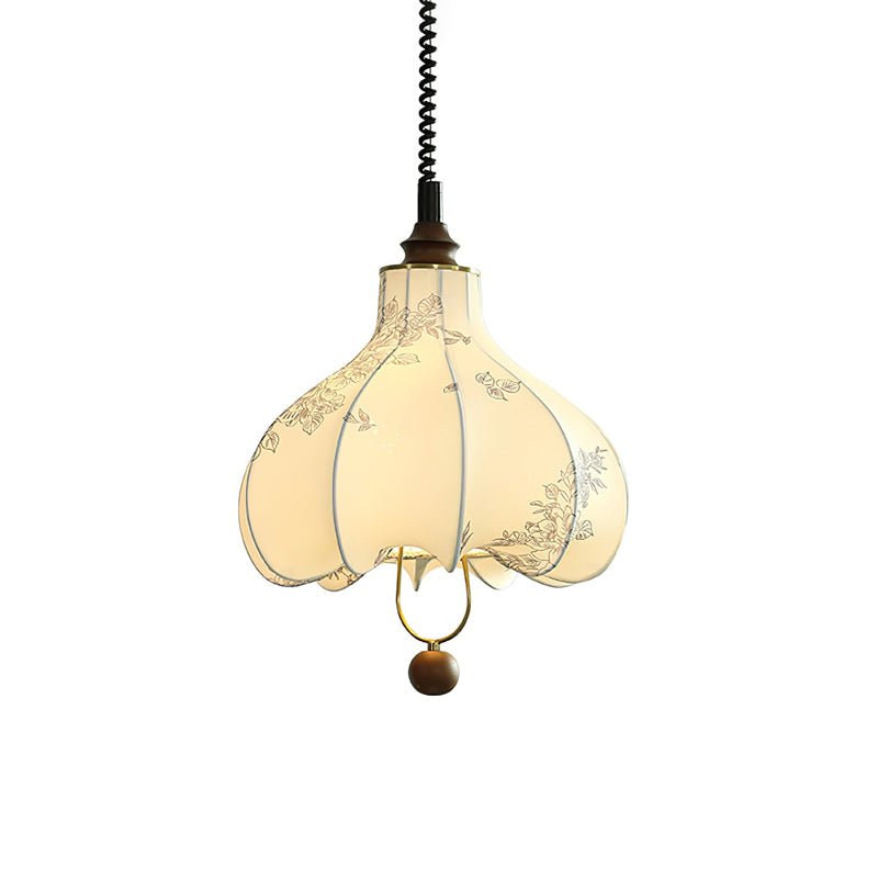 Lustra Pendant Lamp Pear Fabric Lantern for Living Room