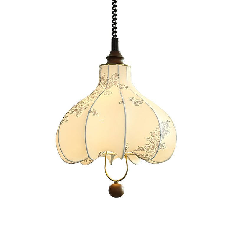 Lustra Pendant Lamp Pear Fabric Lantern for Living Room