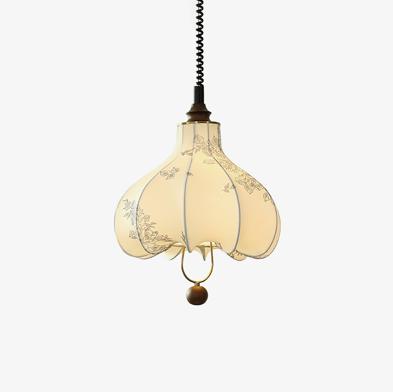 Lustra Pendant Lamp Pear Fabric Lantern for Living Room