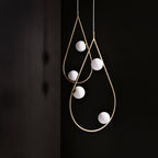 Ertheion Modern Minimalist Pearls Brass Glass Pendant Lamp