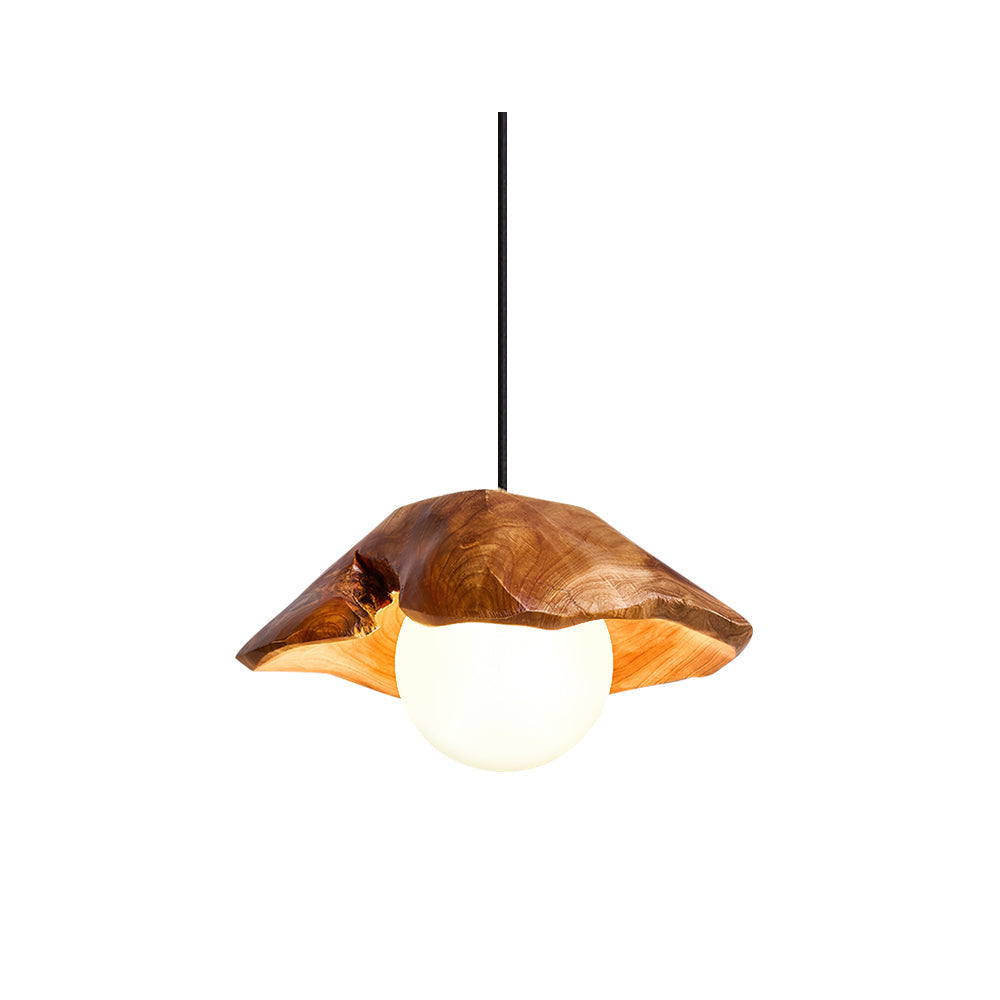 Tiffany Sculptural Wood Canopy Pendant Light