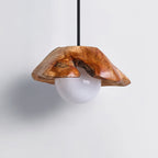 Tiffany Sculptural Wood Canopy Pendant Light