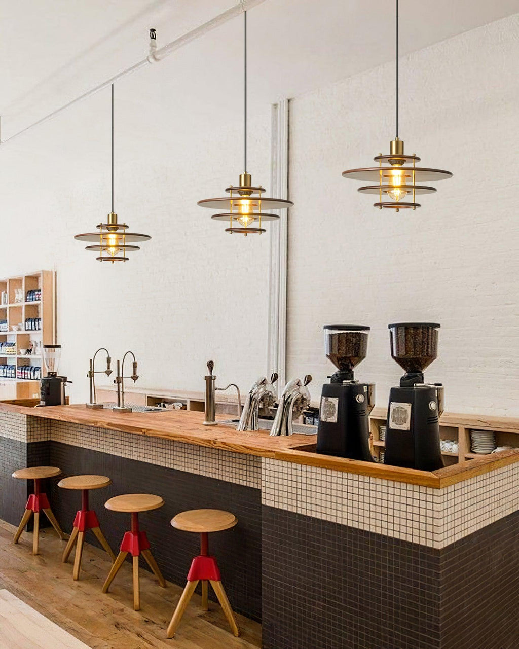 Pendel Pendant Lamp Layered Wood Brass Modern