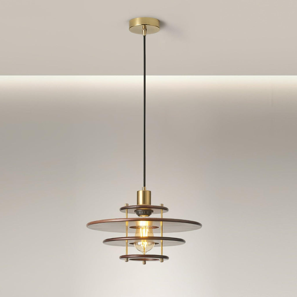 Pendel Pendant Lamp Layered Wood Brass Modern