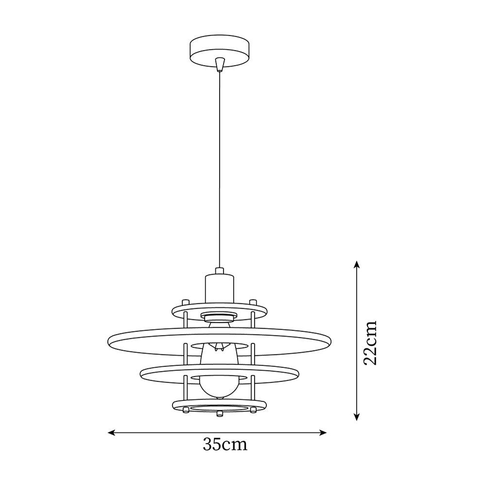 Pendel Pendant Lamp Layered Wood Brass Modern