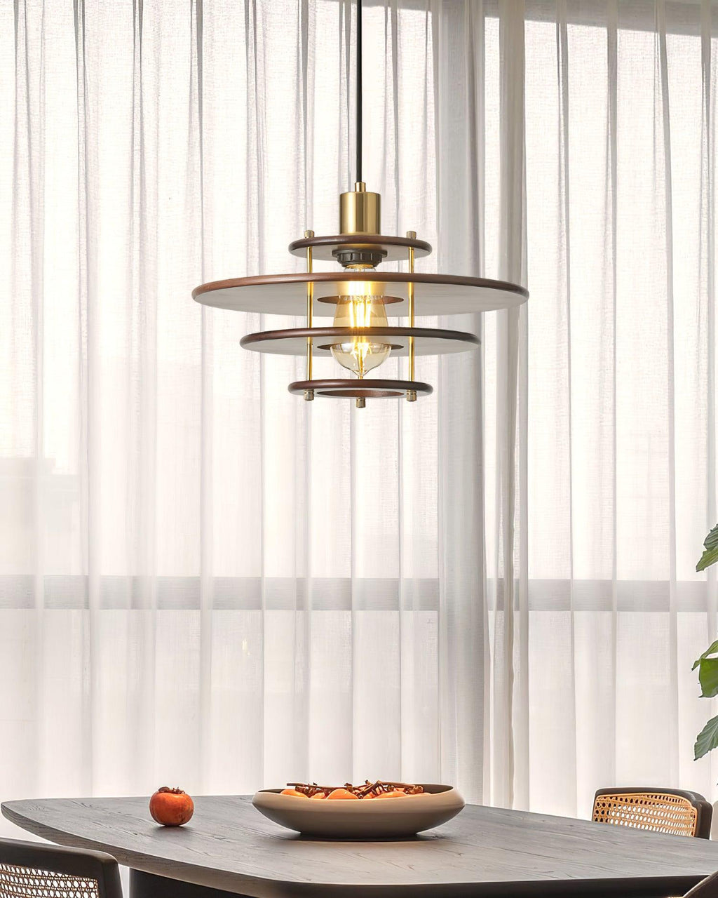Pendel Pendant Lamp Layered Wood Brass Modern