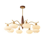 Cavien Brass and Walnut Chandelier