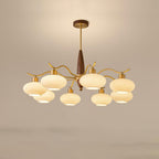 Cavien Brass and Walnut Chandelier