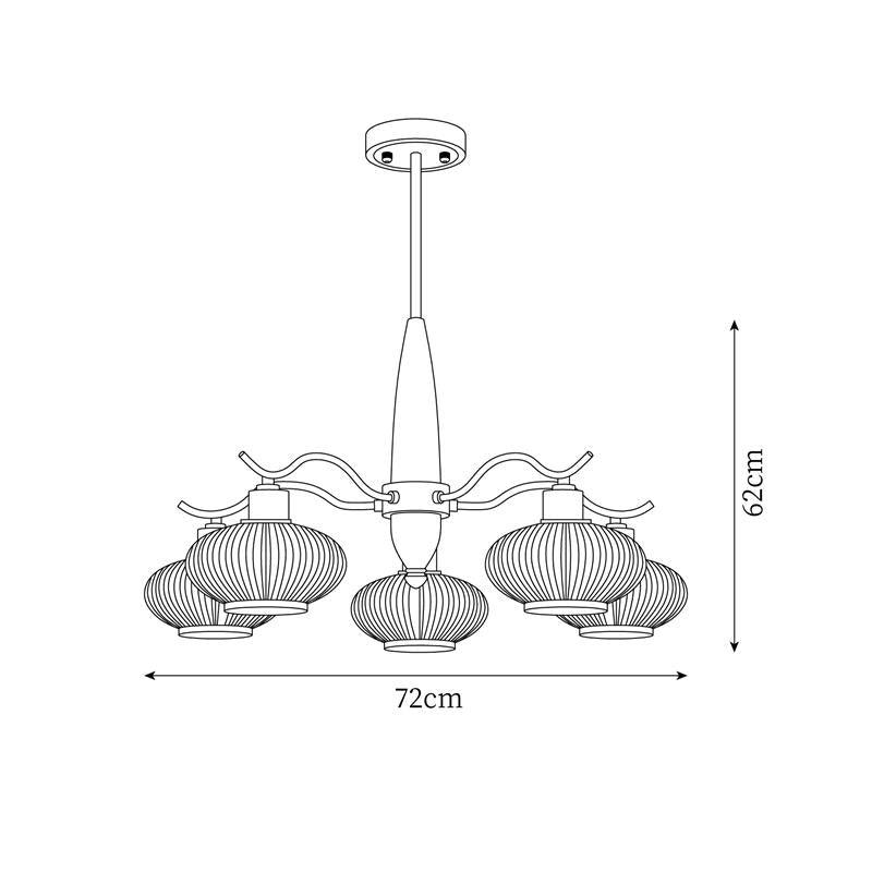 Cavien Brass and Walnut Chandelier