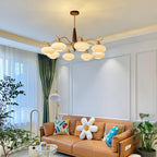 Cavien Brass and Walnut Chandelier