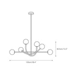 Ilvelia Modern Minimalist Brass Glass Chandelier