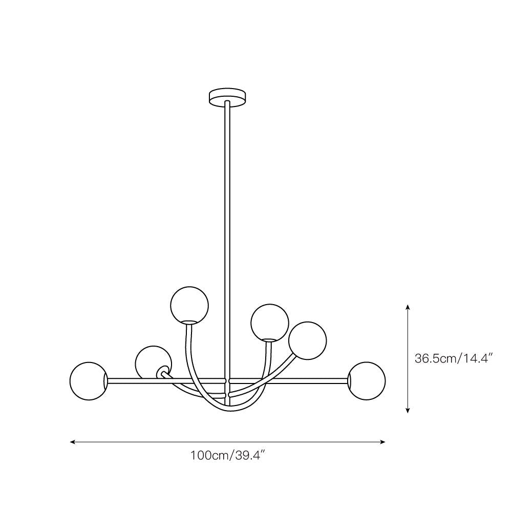 Ilvelia Modern Minimalist Brass Glass Chandelier