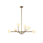 Ilvelia Modern Minimalist Brass Glass Chandelier