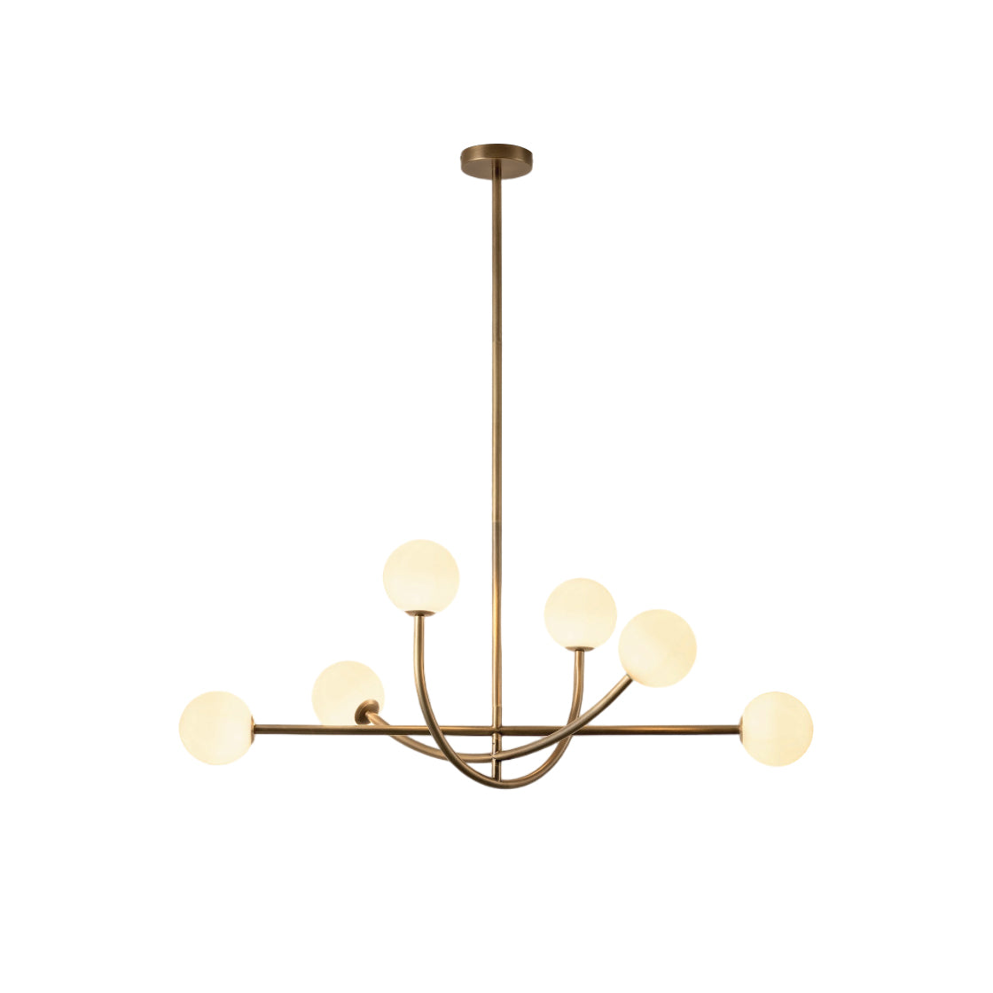 Ilvelia Modern Minimalist Brass Glass Chandelier