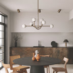 Ilvelia Modern Minimalist Brass Glass Chandelier