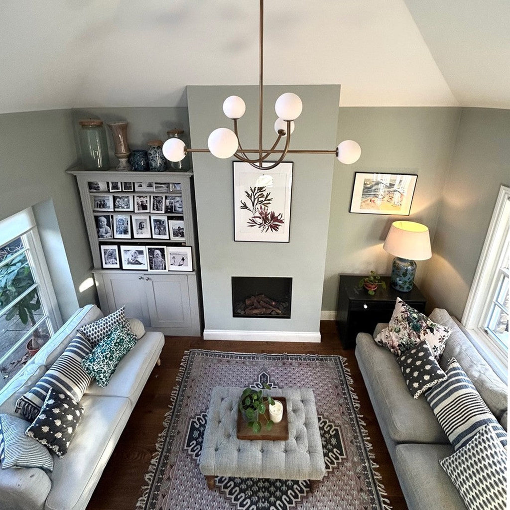 Ilvelia Modern Minimalist Brass Glass Chandelier