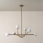 Ilvelia Modern Minimalist Brass Glass Chandelier
