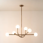 Ilvelia Modern Minimalist Brass Glass Chandelier