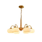 Elmiror Premium Nordic Art Wood Glass Chandelier