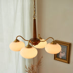 Elmiror Premium Nordic Art Wood Glass Chandelier