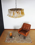 Aurora Chandelier Amber Murano Glass Petal Elegant