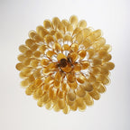 Aurora Chandelier Amber Murano Glass Petal Elegant