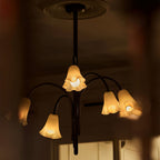 Aurora Chandelier Blossom Petal Glass Arms