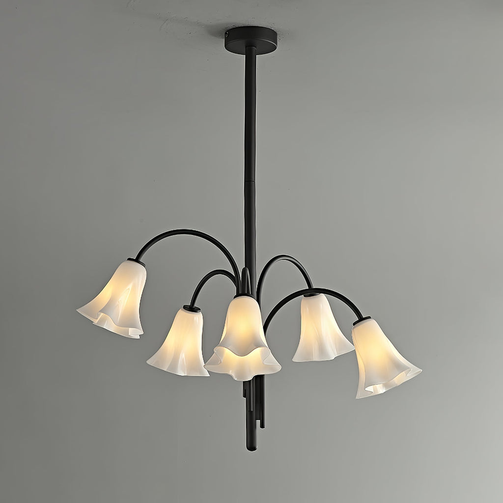 Aurora Chandelier Blossom Petal Glass Arms