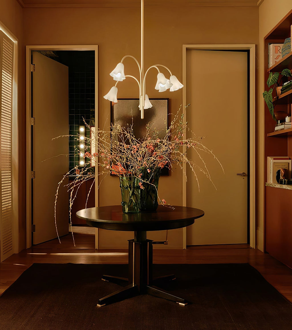 Aurora Chandelier Blossom Petal Glass Arms
