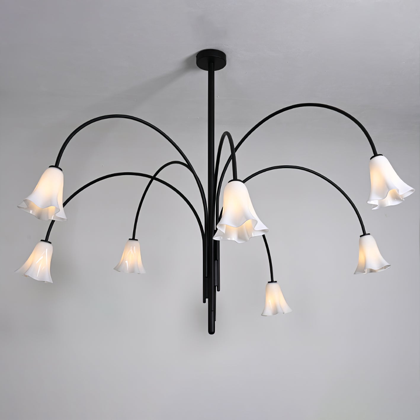 Aurora Chandelier Blossom Petal Glass Arms