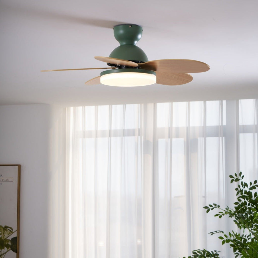 Liora Colorful Wooden Kids Ceiling Fan Light