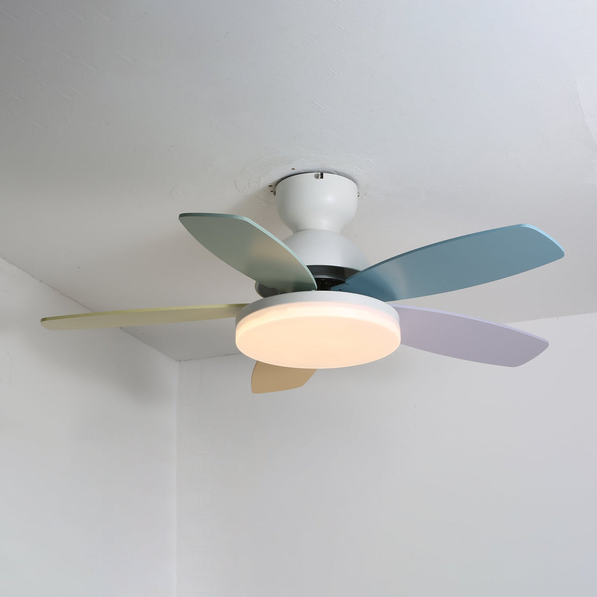 Liora Colorful Wooden Kids Ceiling Fan Light