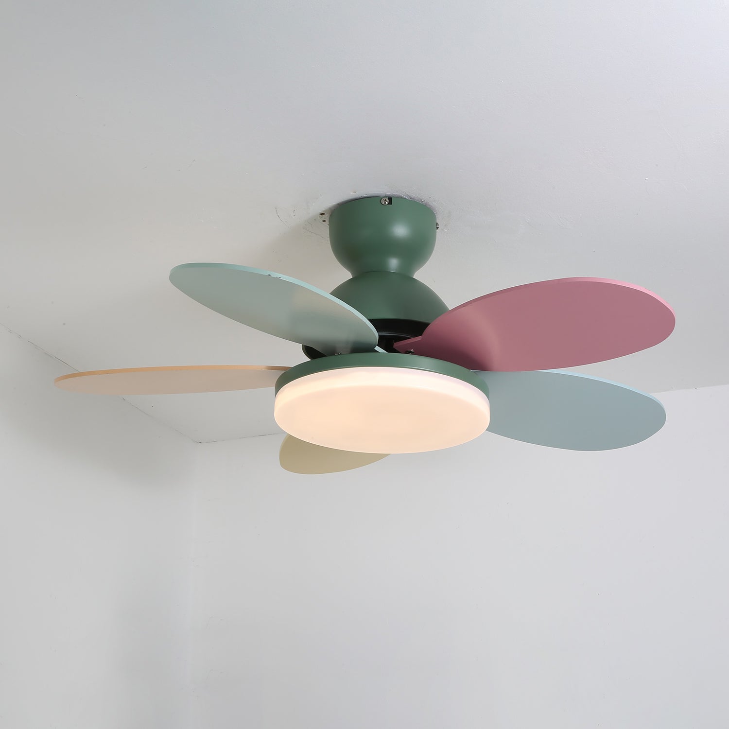Liora Colorful Wooden Kids Ceiling Fan Light