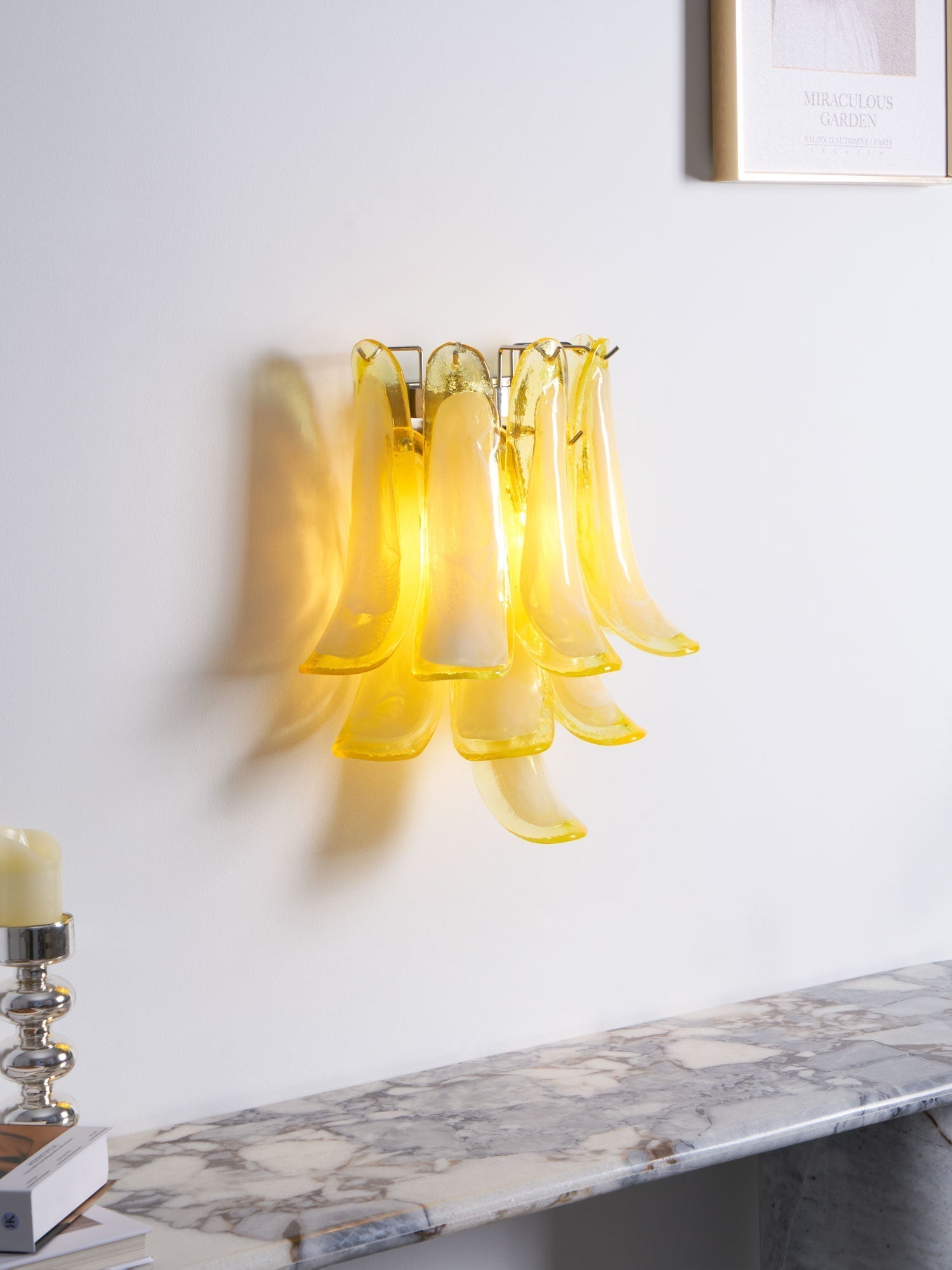 Aurora Wall Light Petal Shaped Glass Vintage Artistic