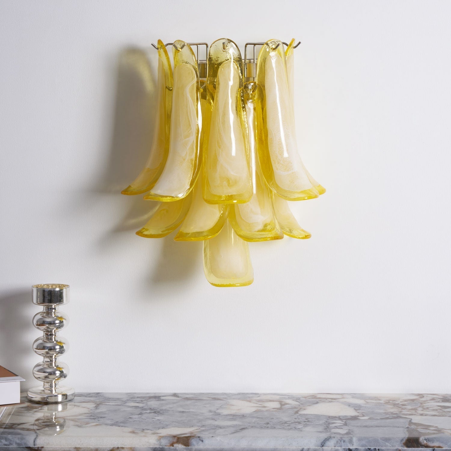 Aurora Wall Light Petal Shaped Glass Vintage Artistic