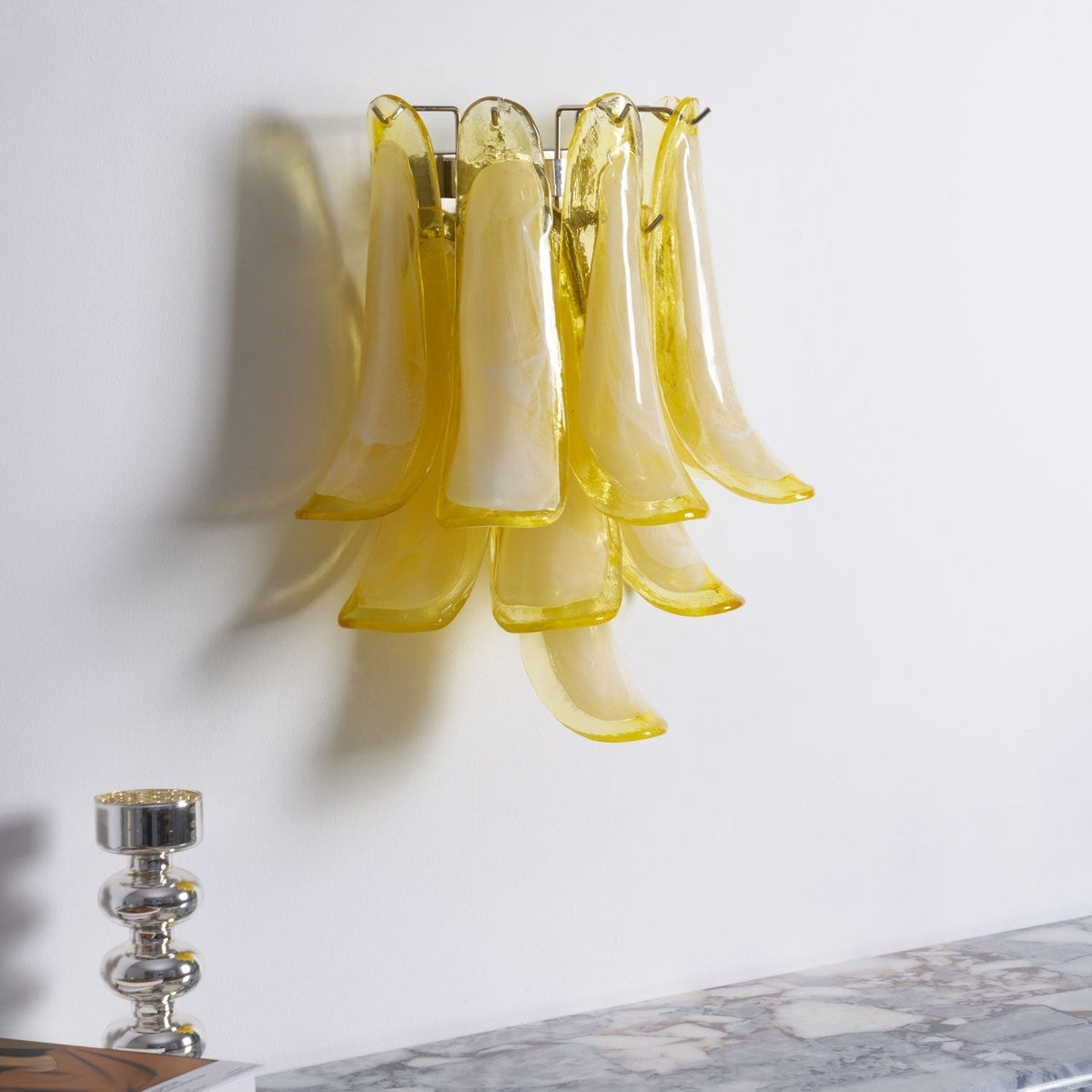 Aurora Wall Light Petal Shaped Glass Vintage Artistic