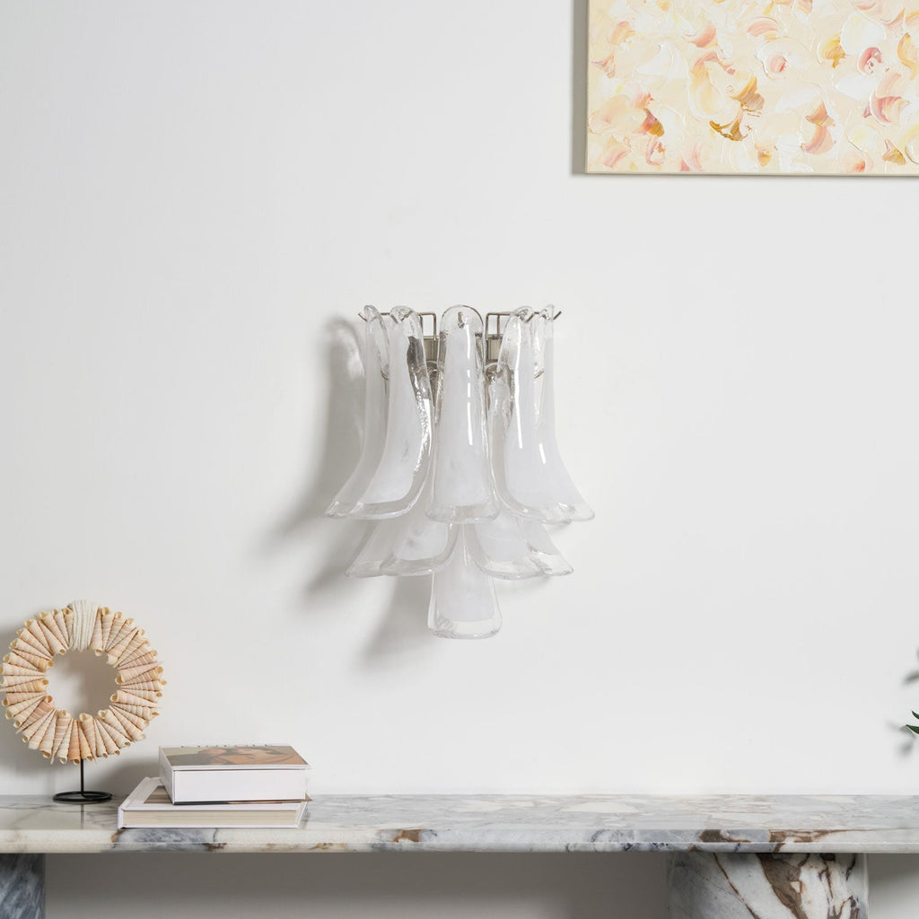Aurora Wall Light Petal Shaped Glass Vintage Artistic