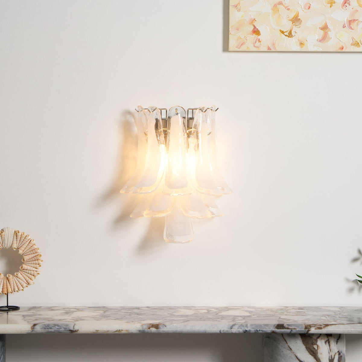 Aurora Wall Light Petal Shaped Glass Vintage Artistic