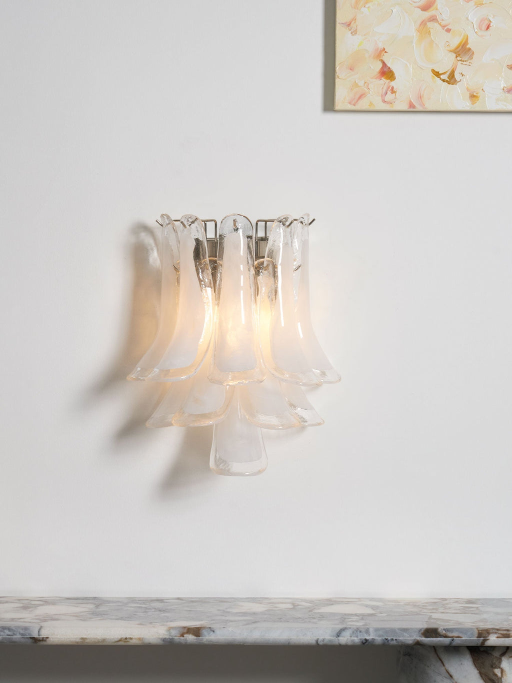 Aurora Wall Light Petal Shaped Glass Vintage Artistic