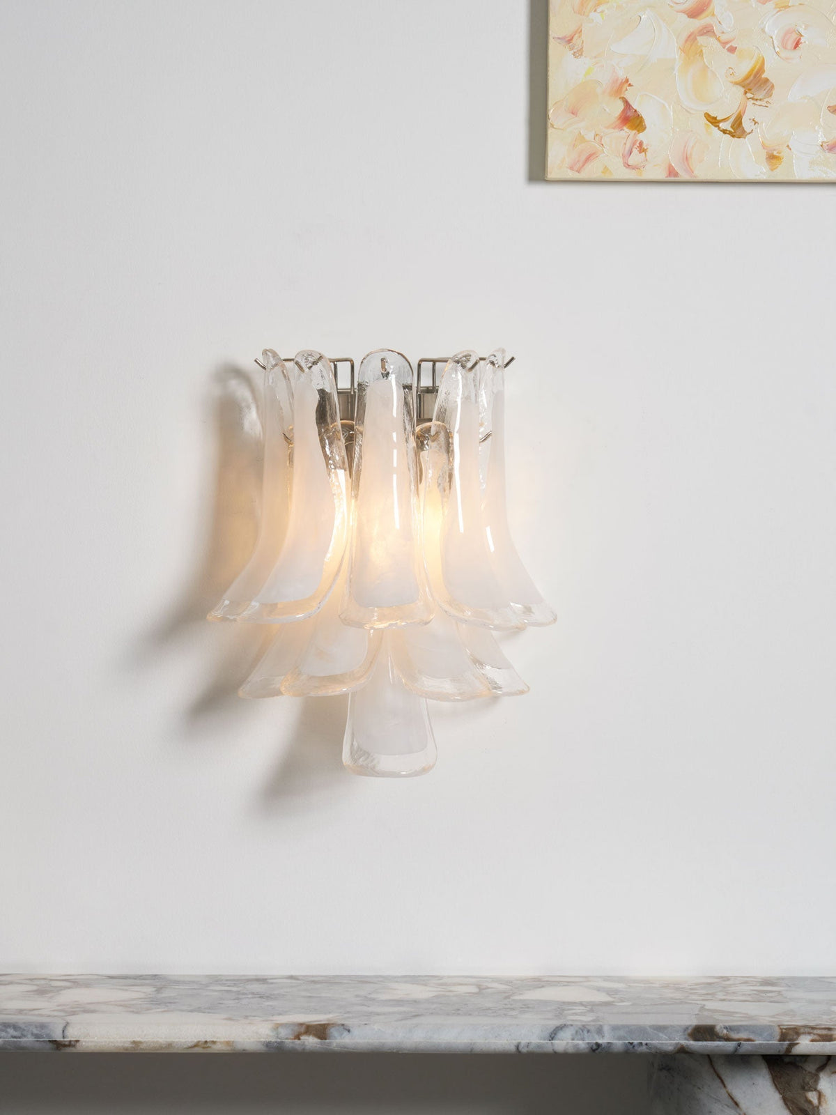 Aurora Wall Light Petal Shaped Glass Vintage Artistic