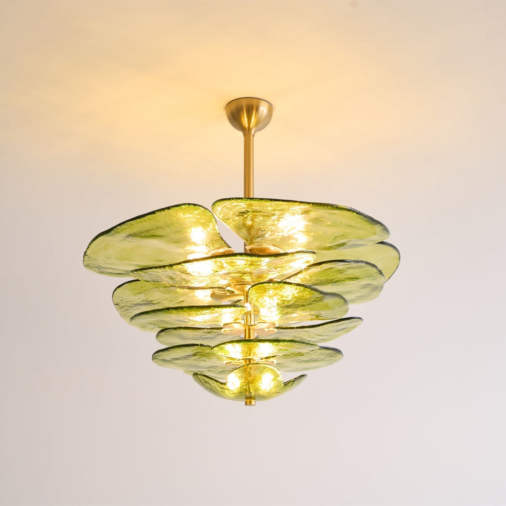 Aurora Chandelier Gold Murano Glass Petal Luxury