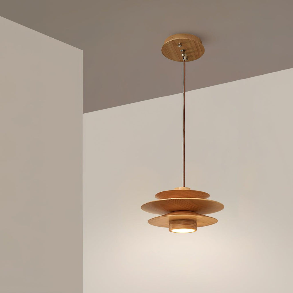 Muto Mid Century Walnut Pendant Light