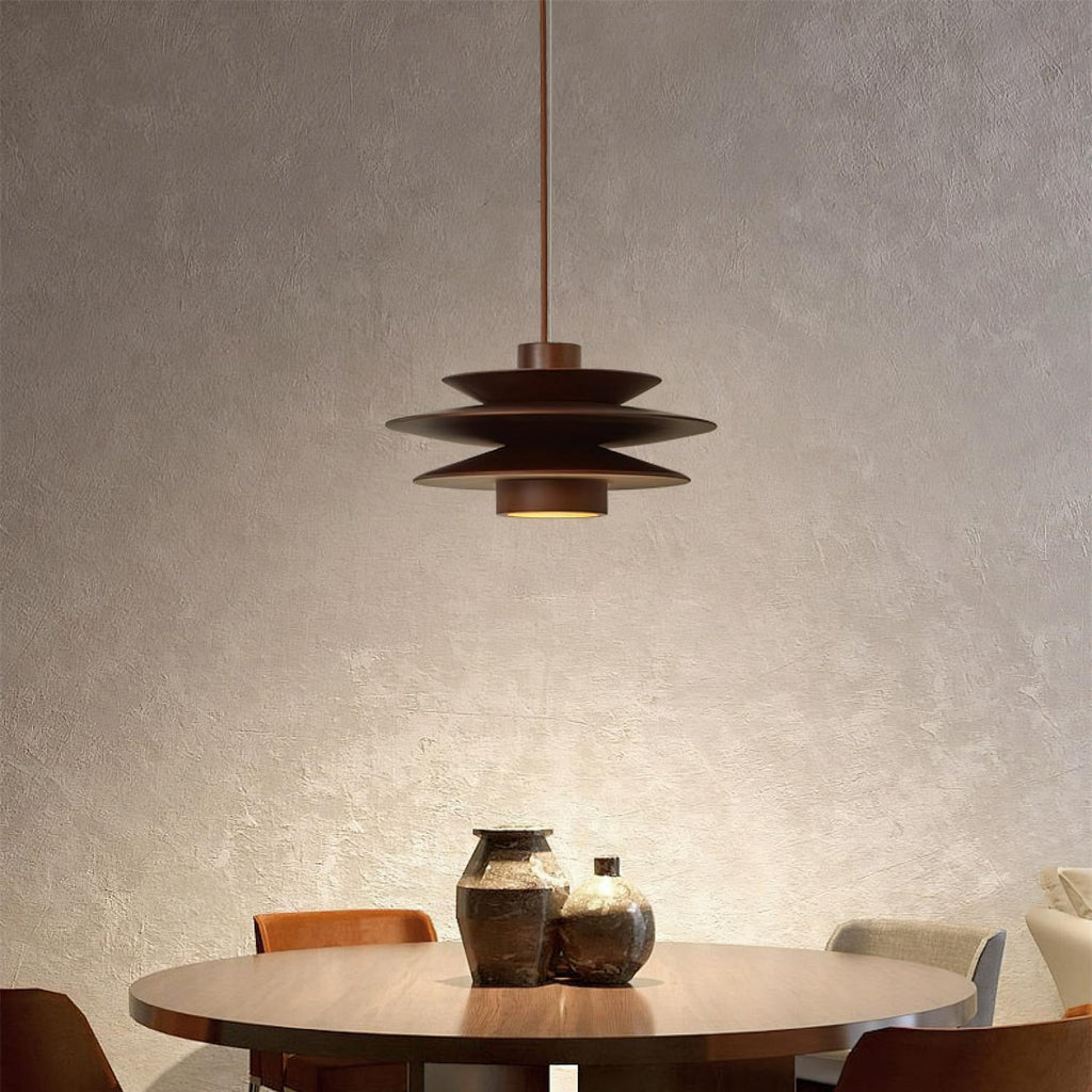Muto Mid Century Walnut Pendant Light
