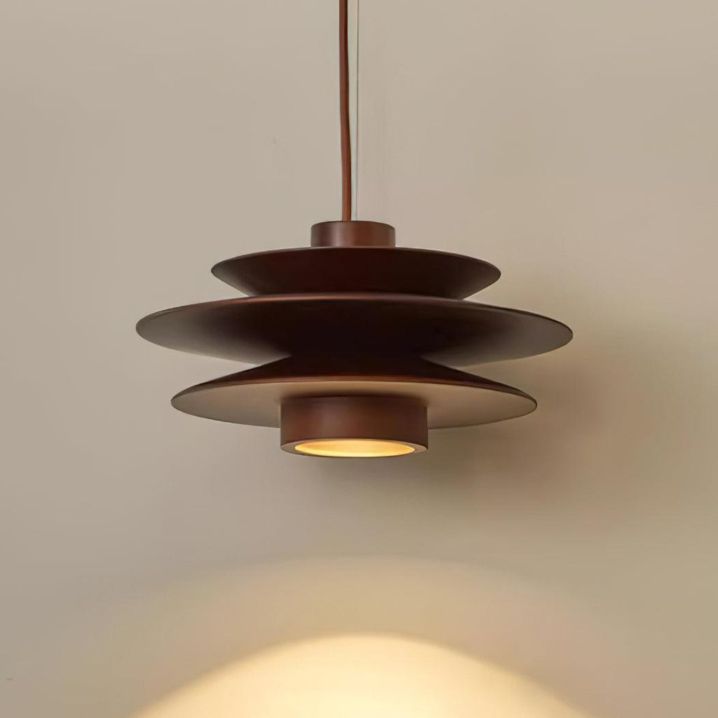 Muto Mid Century Walnut Pendant Light