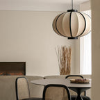Pendant Lamp Fabric Lantern Shade Frame Vintage