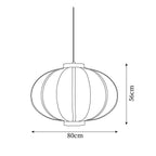 Pendant Lamp Fabric Lantern Shade Frame Vintage