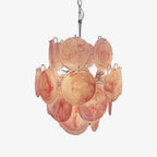 Aurora Chandelier Pink Murano Glass Disc Vintage Charm
