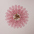 Aurora Chandelier Pink Murano Glass Layered Glam