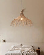 Pendant Light Handwoven Rattan Shade Frame Bohemian Natural